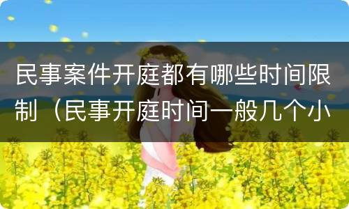民事案件开庭都有哪些时间限制（民事开庭时间一般几个小时）