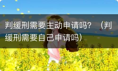 判缓刑需要主动申请吗？（判缓刑需要自己申请吗）