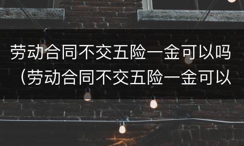 劳动合同不交五险一金可以吗（劳动合同不交五险一金可以吗）