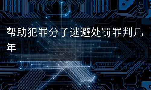 帮助犯罪分子逃避处罚罪判几年