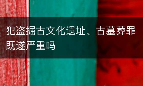 犯盗掘古文化遗址、古墓葬罪既遂严重吗