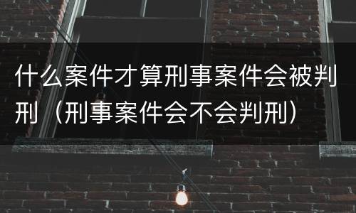 什么案件才算刑事案件会被判刑（刑事案件会不会判刑）