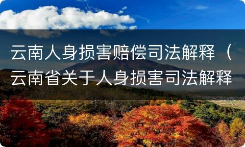 云南人身损害赔偿司法解释（云南省关于人身损害司法解释）