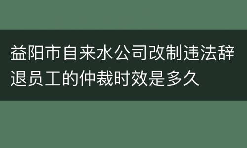 益阳市自来水公司改制违法辞退员工的仲裁时效是多久