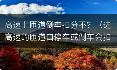 高速上匝道倒车扣分不？（进高速的匝道口停车或倒车会扣分吗）