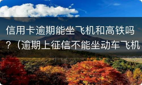 信用卡逾期能坐飞机和高铁吗?（逾期上征信不能坐动车飞机）