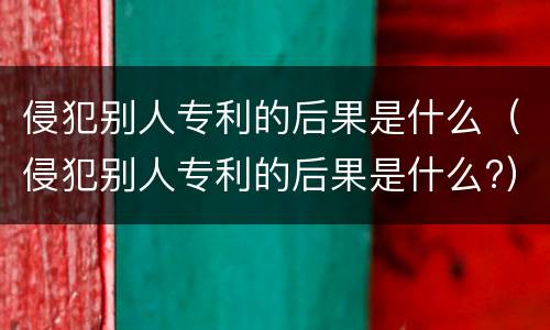 侵犯别人专利的后果是什么（侵犯别人专利的后果是什么?）