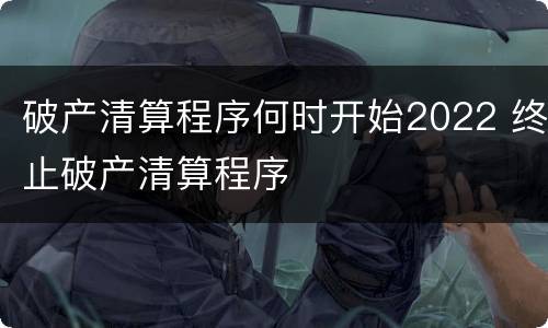 破产清算程序何时开始2022 终止破产清算程序