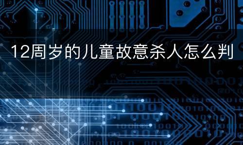 12周岁的儿童故意杀人怎么判