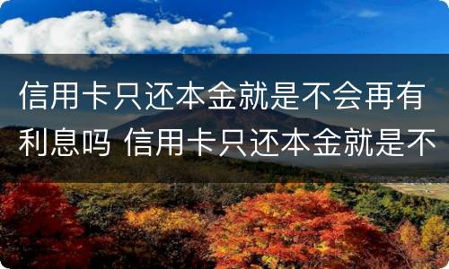 信用卡只还本金就是不会再有利息吗 信用卡只还本金就是不会再有利息吗为什么