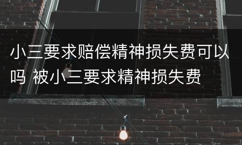 小三要求赔偿精神损失费可以吗 被小三要求精神损失费