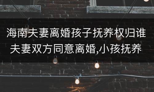 海南夫妻离婚孩子抚养权归谁 夫妻双方同意离婚,小孩抚养权归谁?