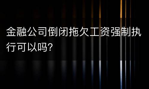 金融公司倒闭拖欠工资强制执行可以吗？