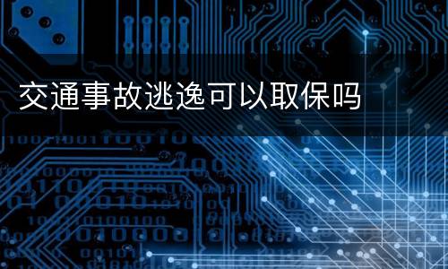 交通事故逃逸可以取保吗