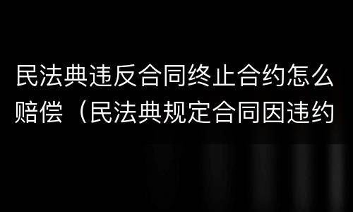 民法典违反合同终止合约怎么赔偿（民法典规定合同因违约解除）