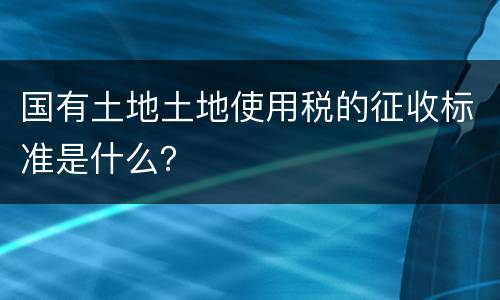 国有土地土地使用税的征收标准是什么？