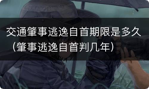 交通肇事逃逸自首期限是多久（肇事逃逸自首判几年）