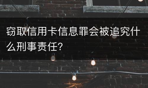 窃取信用卡信息罪会被追究什么刑事责任？