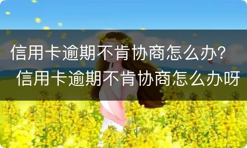 信用卡逾期不肯协商怎么办？ 信用卡逾期不肯协商怎么办呀