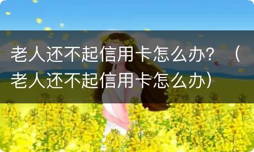 老人还不起信用卡怎么办？（老人还不起信用卡怎么办）