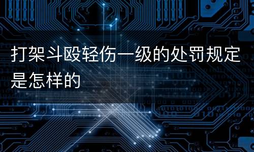 打架斗殴轻伤一级的处罚规定是怎样的