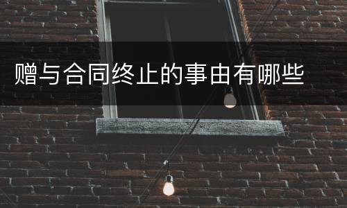 赠与合同终止的事由有哪些