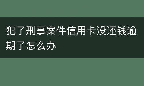 犯了刑事案件信用卡没还钱逾期了怎么办