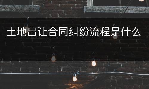 土地出让合同纠纷流程是什么