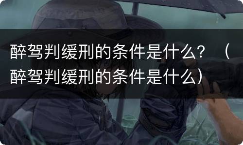 醉驾判缓刑的条件是什么？（醉驾判缓刑的条件是什么）