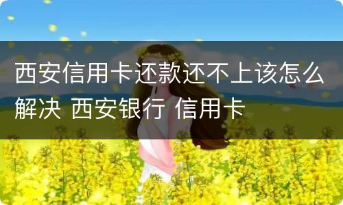 西安信用卡还款还不上该怎么解决 西安银行 信用卡