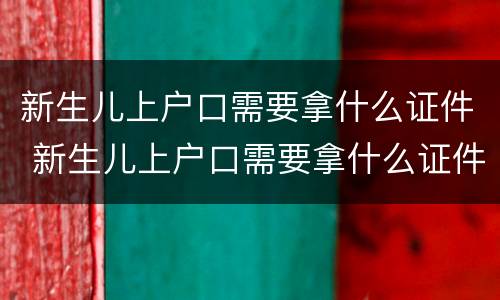 新生儿上户口需要拿什么证件 新生儿上户口需要拿什么证件和材料