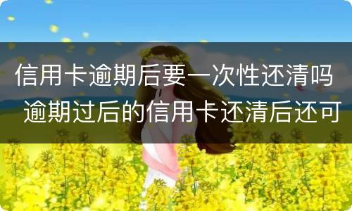 信用卡逾期后要一次性还清吗 逾期过后的信用卡还清后还可以使用么