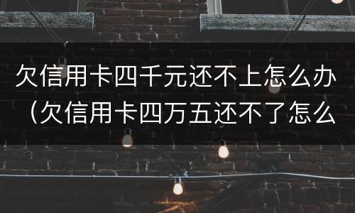 欠信用卡四千元还不上怎么办（欠信用卡四万五还不了怎么办）
