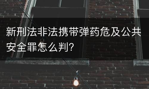 新刑法非法携带弹药危及公共安全罪怎么判?