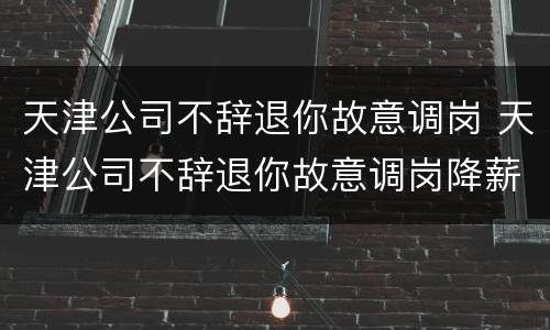 天津公司不辞退你故意调岗 天津公司不辞退你故意调岗降薪