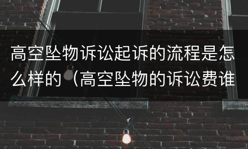 高空坠物诉讼起诉的流程是怎么样的（高空坠物的诉讼费谁来承担）