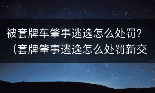 被套牌车肇事逃逸怎么处罚？（套牌肇事逃逸怎么处罚新交规）