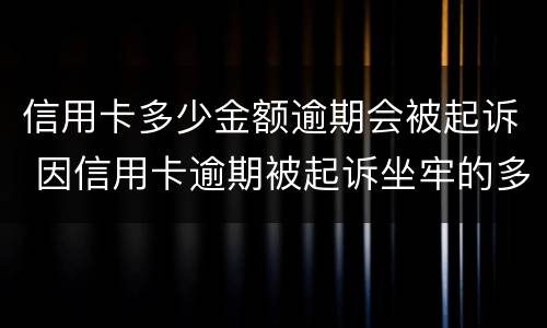 信用卡多少金额逾期会被起诉 因信用卡逾期被起诉坐牢的多吗