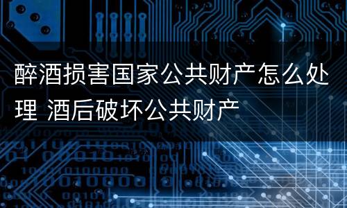 醉酒损害国家公共财产怎么处理 酒后破坏公共财产
