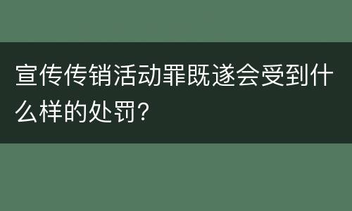 宣传传销活动罪既遂会受到什么样的处罚？