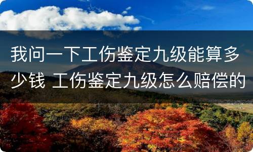 我问一下工伤鉴定九级能算多少钱 工伤鉴定九级怎么赔偿的