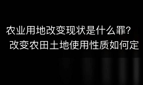农业用地改变现状是什么罪？ 改变农田土地使用性质如何定罪