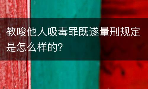 教唆他人吸毒罪既遂量刑规定是怎么样的？