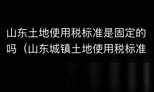 山东土地使用税标准是固定的吗（山东城镇土地使用税标准）