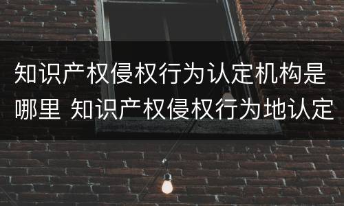 知识产权侵权行为认定机构是哪里 知识产权侵权行为地认定