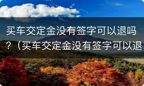 买车交定金没有签字可以退吗?（买车交定金没有签字可以退吗）