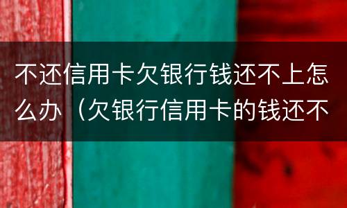 不还信用卡欠银行钱还不上怎么办（欠银行信用卡的钱还不起怎么办）