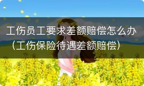 工伤员工要求差额赔偿怎么办（工伤保险待遇差额赔偿）