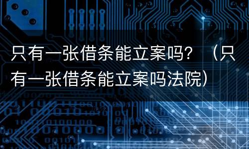 只有一张借条能立案吗？（只有一张借条能立案吗法院）