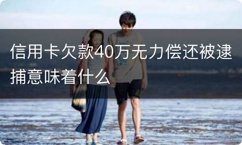 信用卡欠款40万无力偿还被逮捕意味着什么